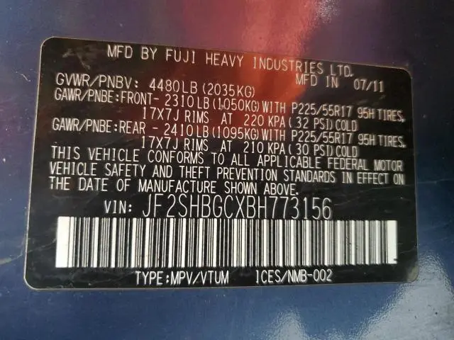 2011 SUBARU FORESTER TOURING  