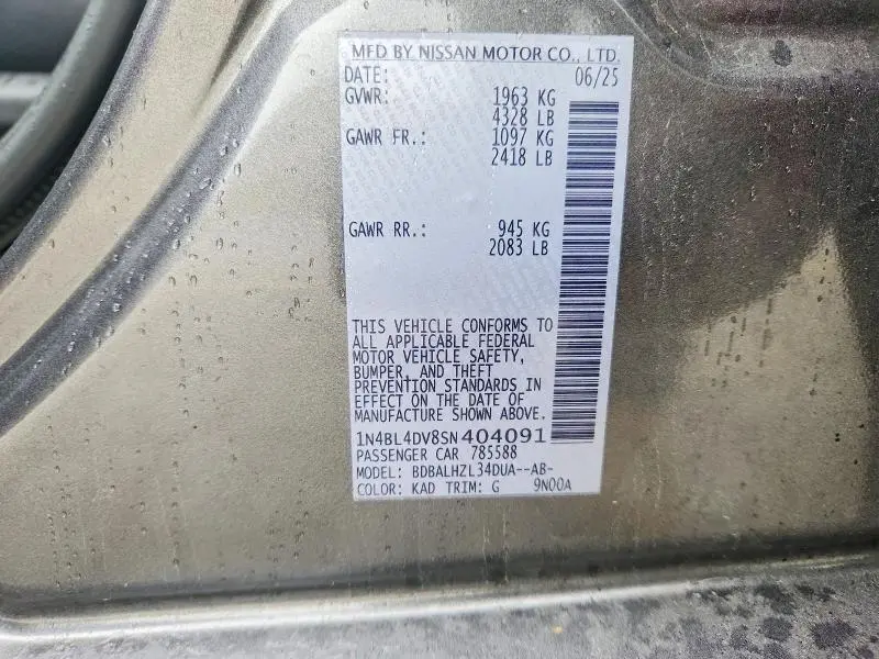 2025 NISSAN ALTIMA SV  