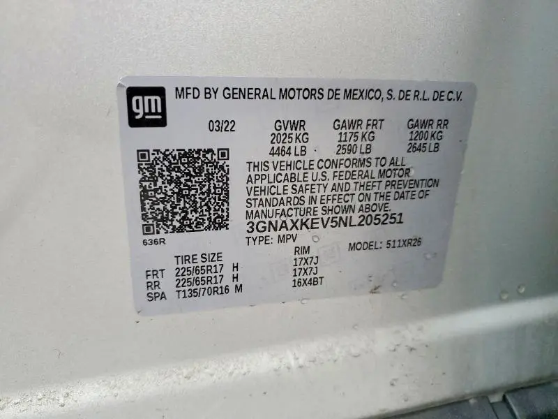 2022 CHEVROLET EQUINOX LT  