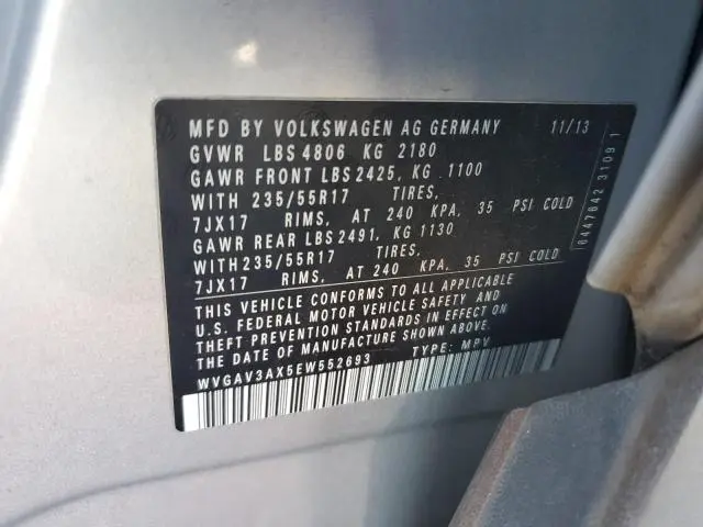 2014 VOLKSWAGEN TIGUAN S  