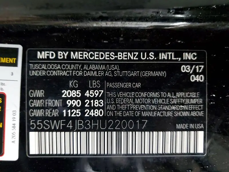 2017 MERCEDES-BENZ C 300  