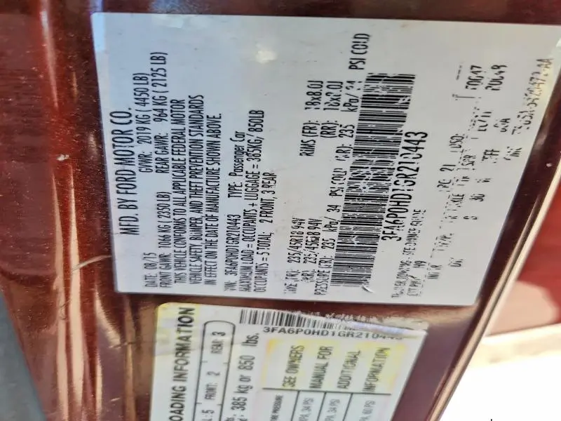 2016 FORD FUSION SE  