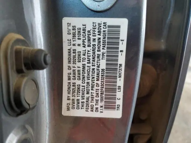 2012 HONDA CIVIC EXL