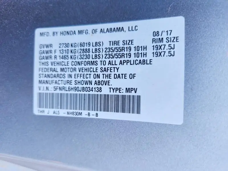 2018 HONDA ODYSSEY ELITE  