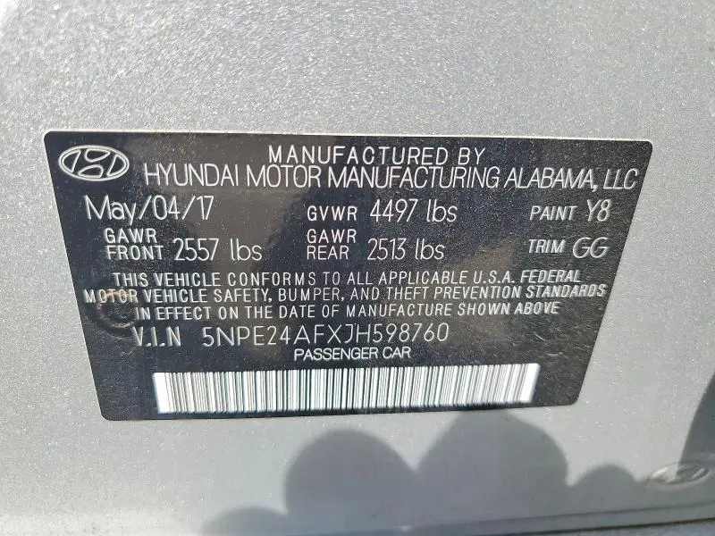 2018 HYUNDAI SONATA SE  