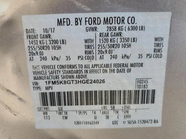 2017 FORD EXPLORER SPORT  