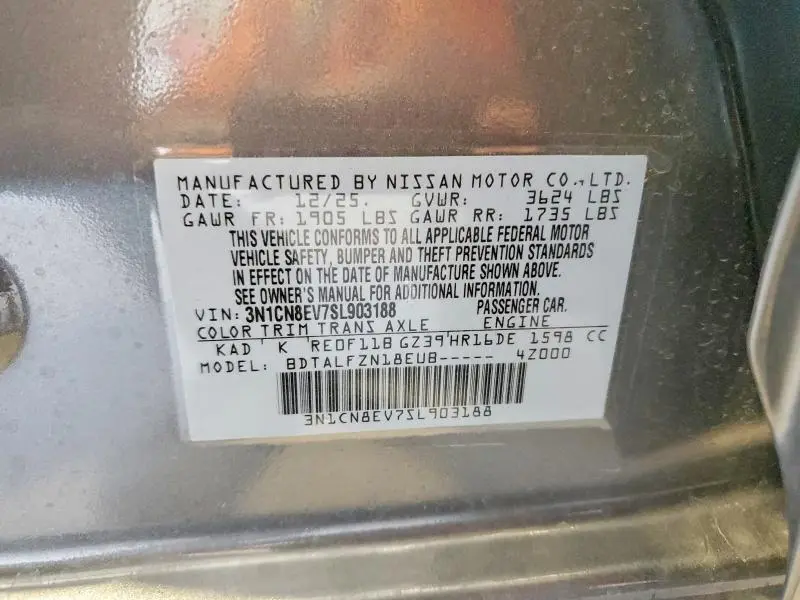 2025 NISSAN VERSA SV  