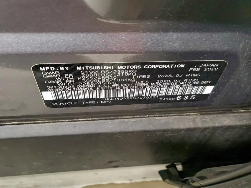 2022 MITSUBISHI OUTLANDER SE  