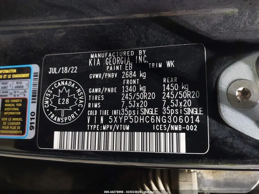 2022 KIA TELLURIDE SX