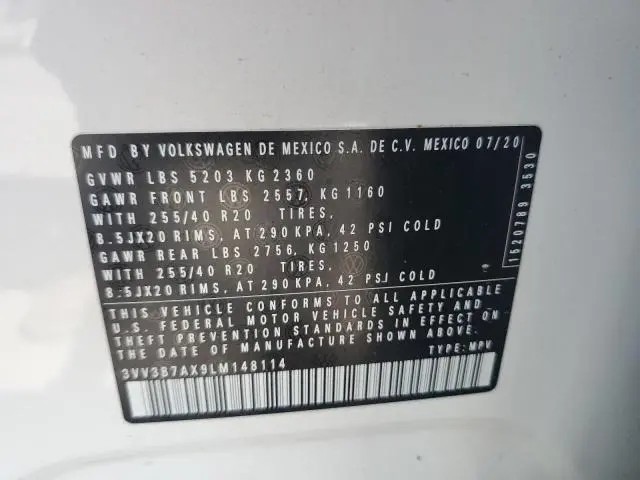 2020 VOLKSWAGEN TIGUAN SE  