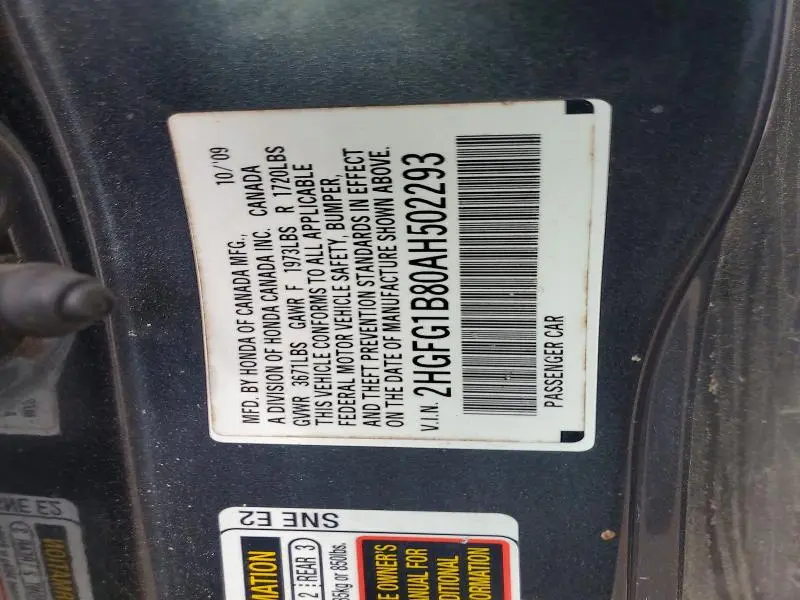 2010 HONDA CIVIC EX  