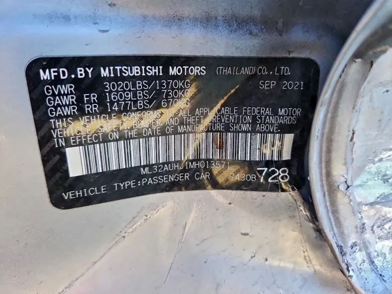 2021 MITSUBISHI MIRAGE ES  