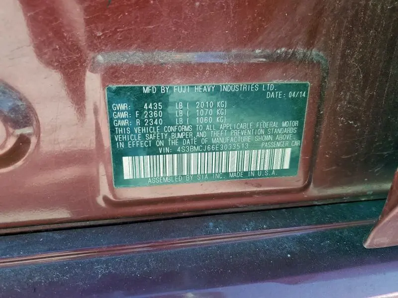 2014 SUBARU LEGACY 2.5I SPORT  