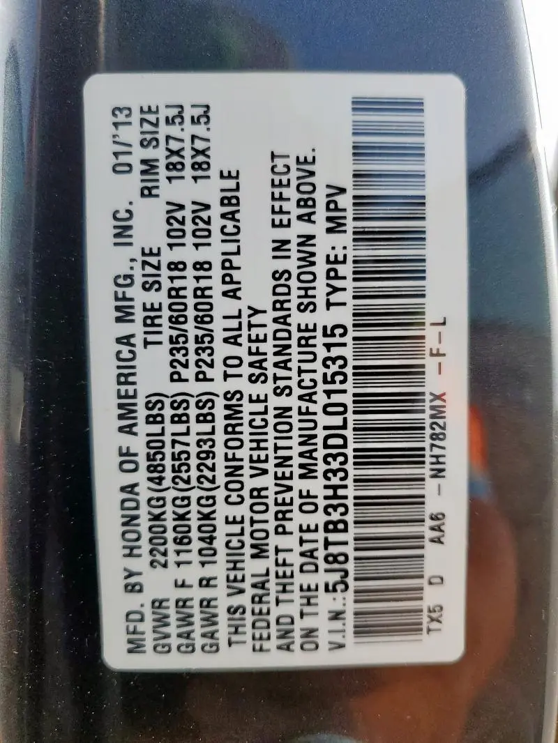 2013 ACURA RDX   