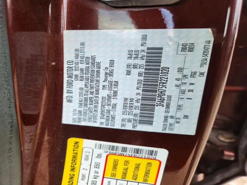 2015 FORD FUSION   