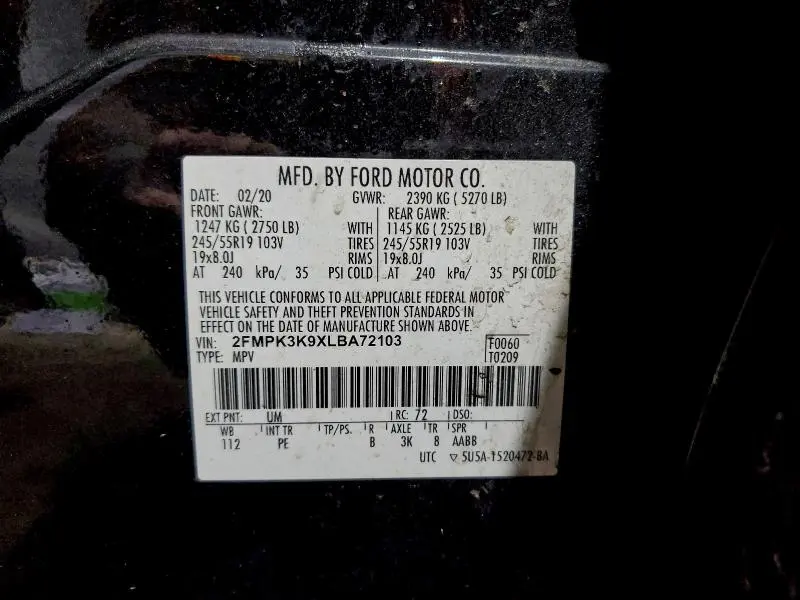 2020 FORD EDGE TITANIUM  