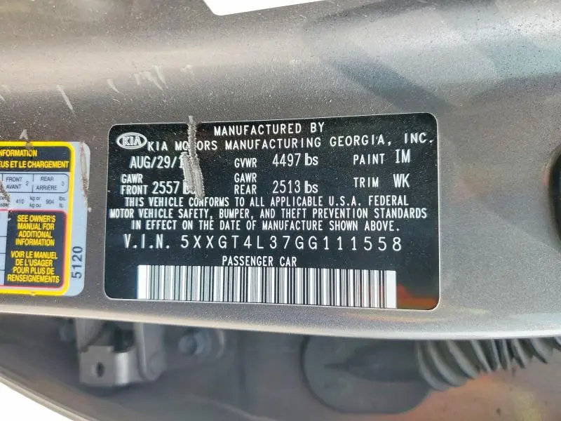 2016 KIA OPTIMA LX  