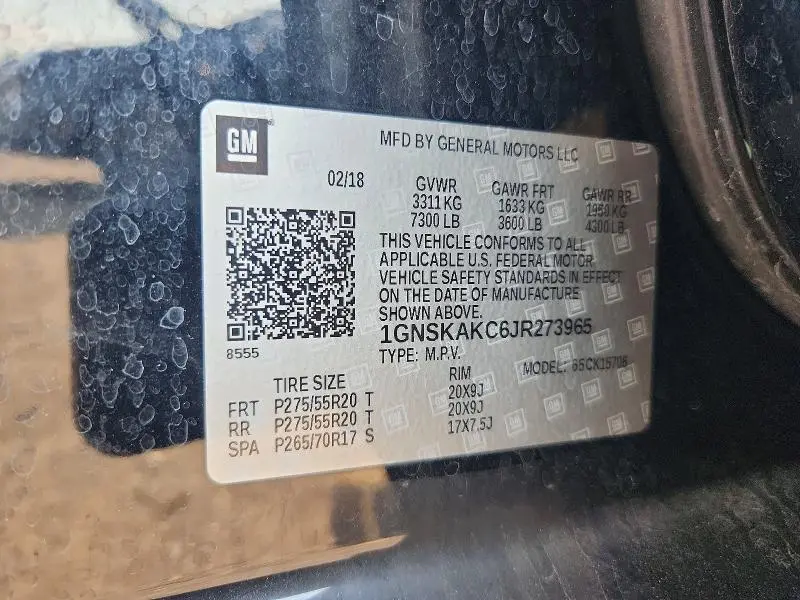 2018 CHEVROLET TAHOE K1500 LS  