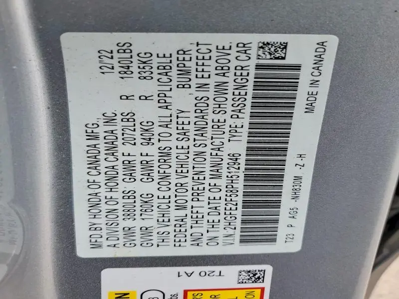 2023 HONDA CIVIC SPORT  