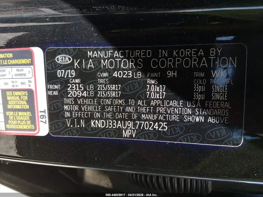 2020 KIA SOUL EX