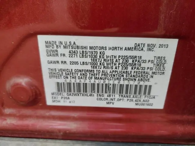 2014 MITSUBISHI OUTLANDER SPORT SE  