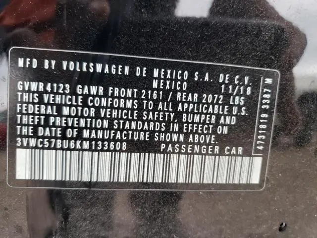 2019 VOLKSWAGEN JETTA S  