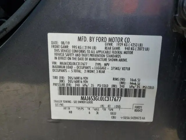 2020 FORD ECOSPORT SE  