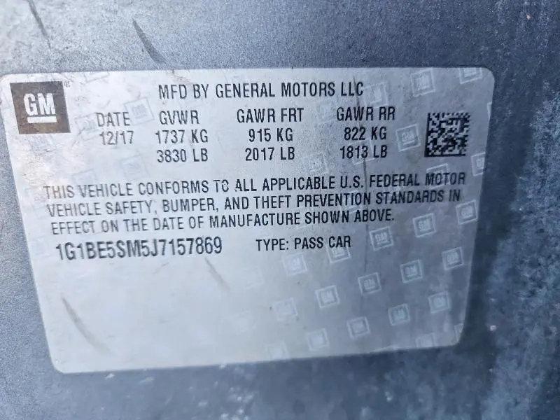 2018 CHEVROLET CRUZE LT  