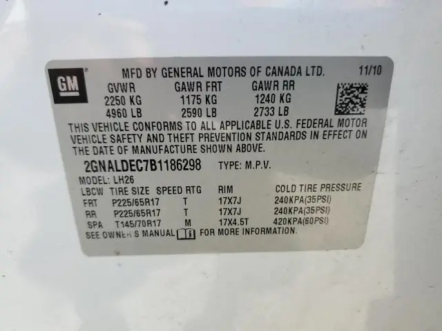 2011 CHEVROLET EQUINOX LT  