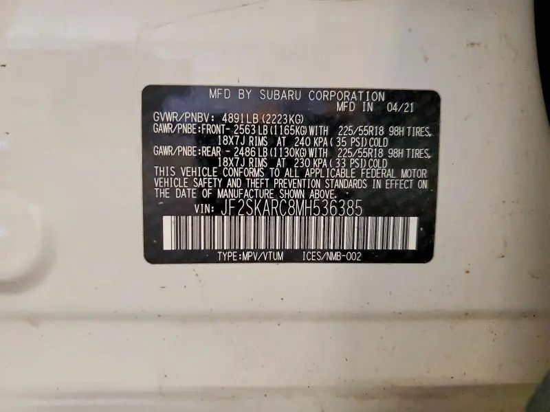 2021 SUBARU FORESTER SPORT  