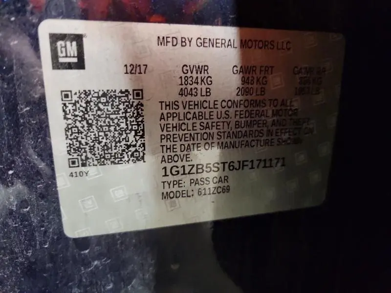 2018 CHEVROLET MALIBU LS  