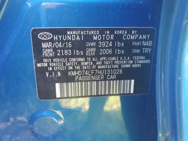 2017 HYUNDAI ELANTRA SE  