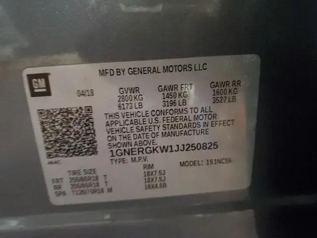 2018 CHEVROLET TRAVERSE LT  