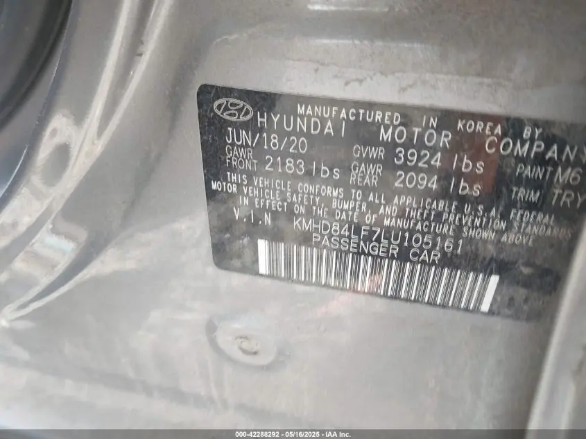 2020 HYUNDAI ELANTRA SEL