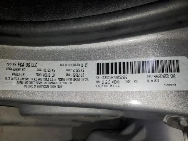 2016 CHRYSLER 200 LIMITED  
