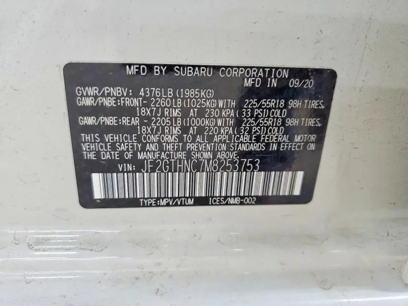 2021 SUBARU CROSSTREK LIMITED  