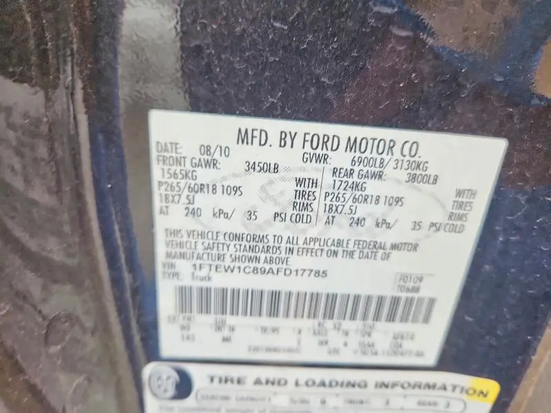 2010 FORD F150 SUPERCREW  