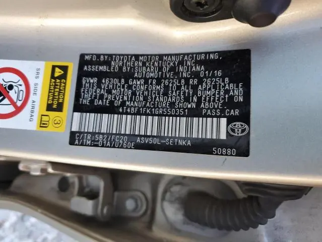 2016 TOYOTA CAMRY LE  