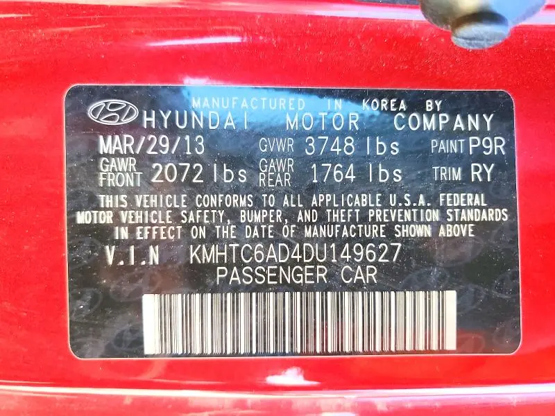 2013 HYUNDAI VELOSTER   