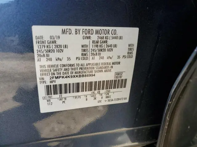 2019 FORD EDGE TITANIUM  