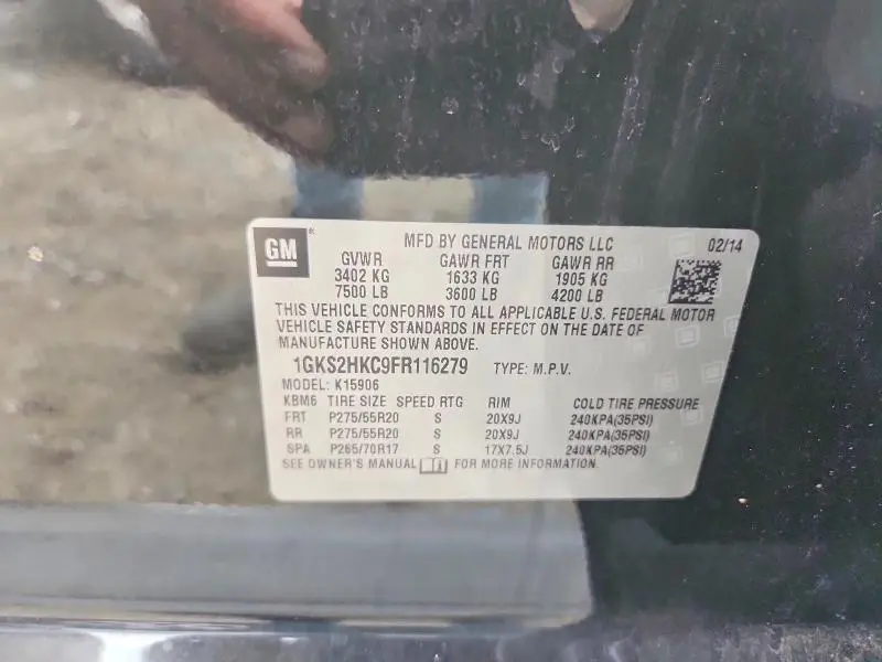 2015 GMC YUKON XL K1500 SLT  