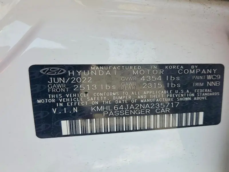 2022 HYUNDAI SONATA SEL  