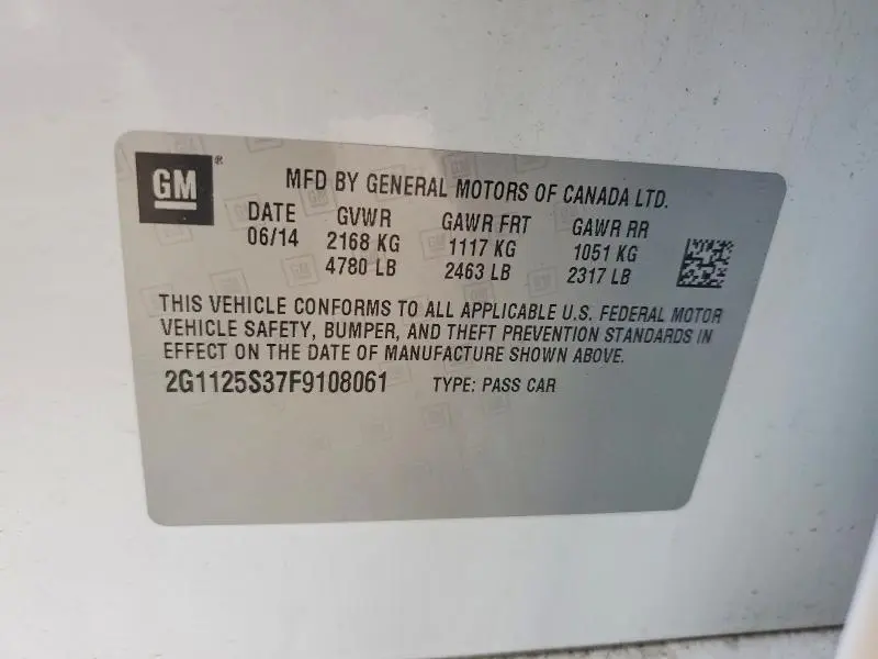 2015 CHEVROLET IMPALA LT  