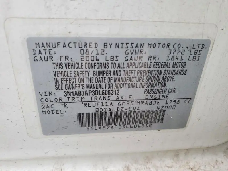 2013 NISSAN SENTRA S  