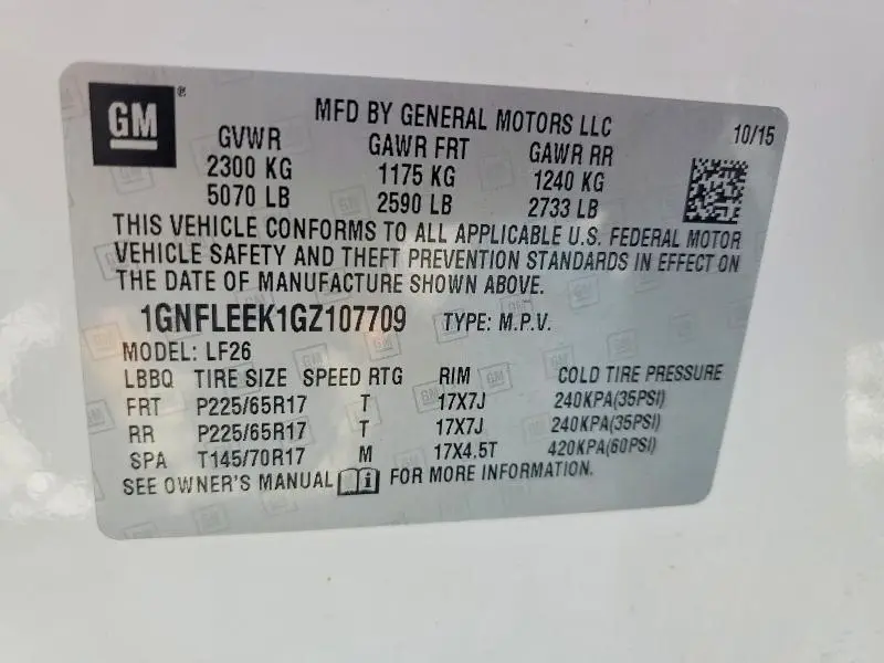 2016 CHEVROLET EQUINOX LS  