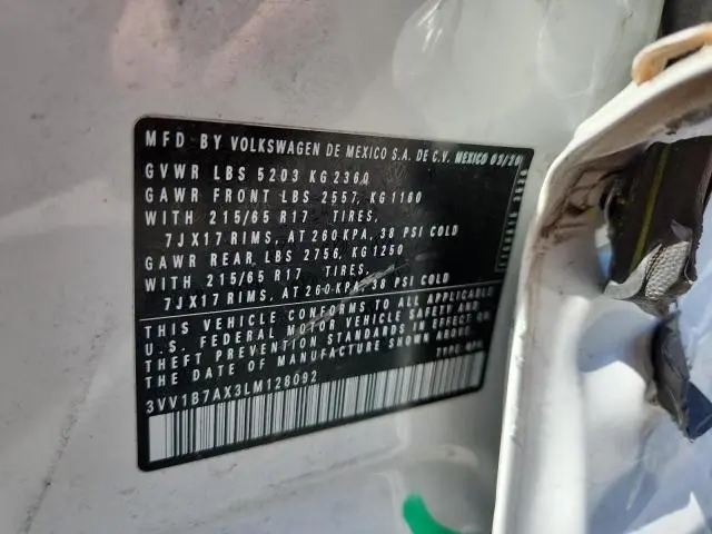 2020 VOLKSWAGEN TIGUAN S  