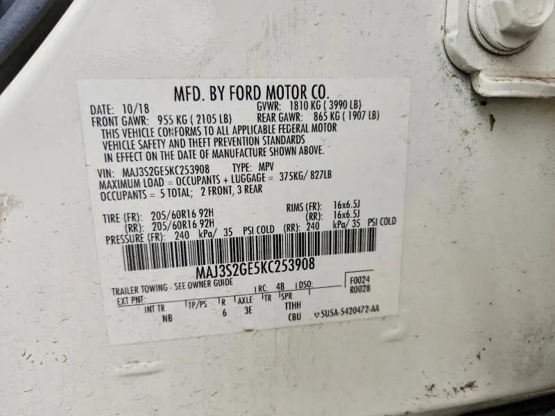 2019 FORD ECOSPORT SE  
