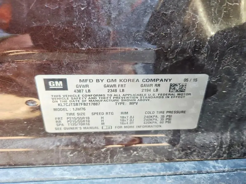 2015 CHEVROLET TRAX LTZ  