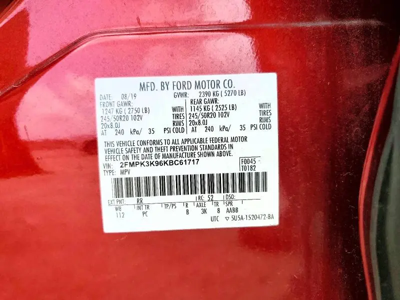 2019 FORD EDGE TITANIUM  