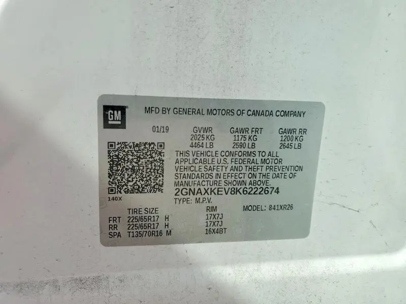 2019 CHEVROLET EQUINOX LT  